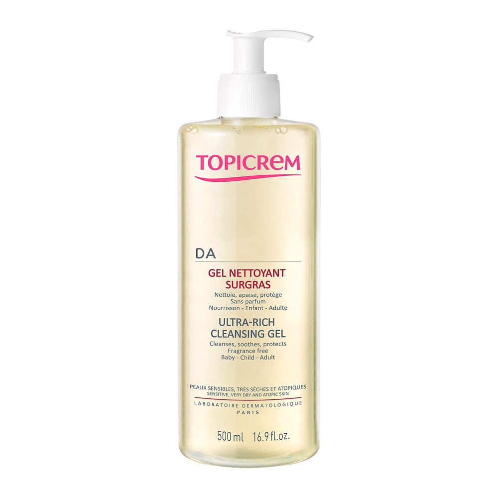 Topicrem Ad Hypoallergenic Ultra-Rich Face And Body Cleansing Gel for Sensitive Dry And Atopic Skin 500 ml